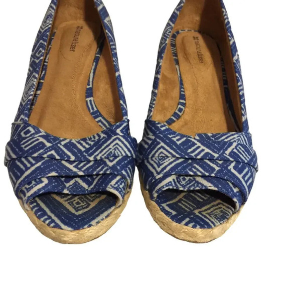 Naturalizer women's wedge open toe shoes blue 7.5 - Picture 2 of 8